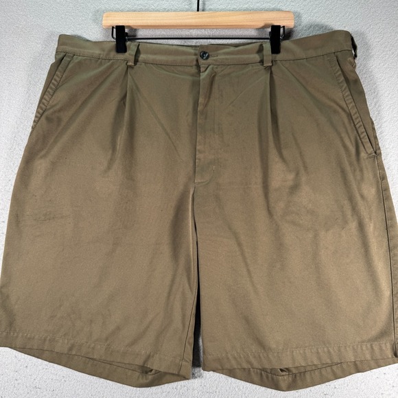 Nike Golf Fit Dry Chino Shorts Men 42 Brown Sportswear Comfort Active Preppy 10" - Picture 1 of 16